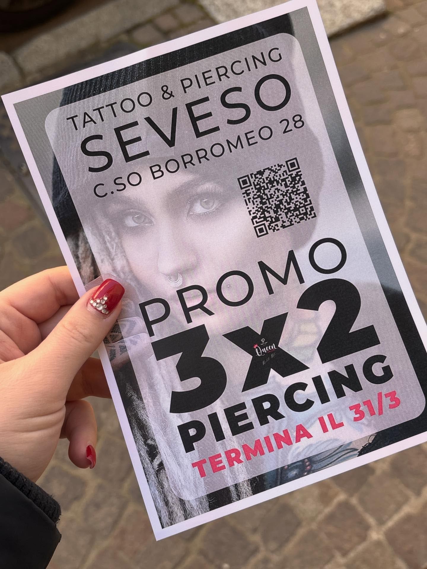 ✨ FAI 3 PIERCING, NE PAGHI SOLO 2

Se stai pensando di fare un nuovo piercing…questo è il momento perfetto.

SCEGLI 3 PIERCING
Per un periodo limitato puoi scegliere 3 piercing qualsiasi e pagarne solo 2, creando il tuo stile personalizzato.

💎 Minimal, elegante o più deciso — lo studiamo insieme

⁠

✔️ Procedura professionale, veloce e precisa

✔️ Massima igiene e sicurezza

✔️ Solo gioielli in materiali certificati

⁠

⚠️ Disponibilità limitata su appuntamento

⁠

👉 Preonta Online o scrivici ora su WhatsApp e blocca il tuo posto - 3200454875

⁠

ESEMPIO: OMBELICO 50€ + HELIX 50€ + NOSTRIL 50€ = 100€

Per chi sceglierà di prenotare in autonomia online (tramite il link in bio) basta inserire il codice 3X2#PIERCING per avere il MEGAsconto!

PRENOTA ORA perche la promo è valida fino al giorno 31 mar 2026 !!

📍Seveso (MB), Corso Federico Borromeo 28

Per info, consulenze e prenotazioni scrivici in DM o su WhatsApp al 3200454875 💌
 
#promo #piercing #promozione #helixpiercing