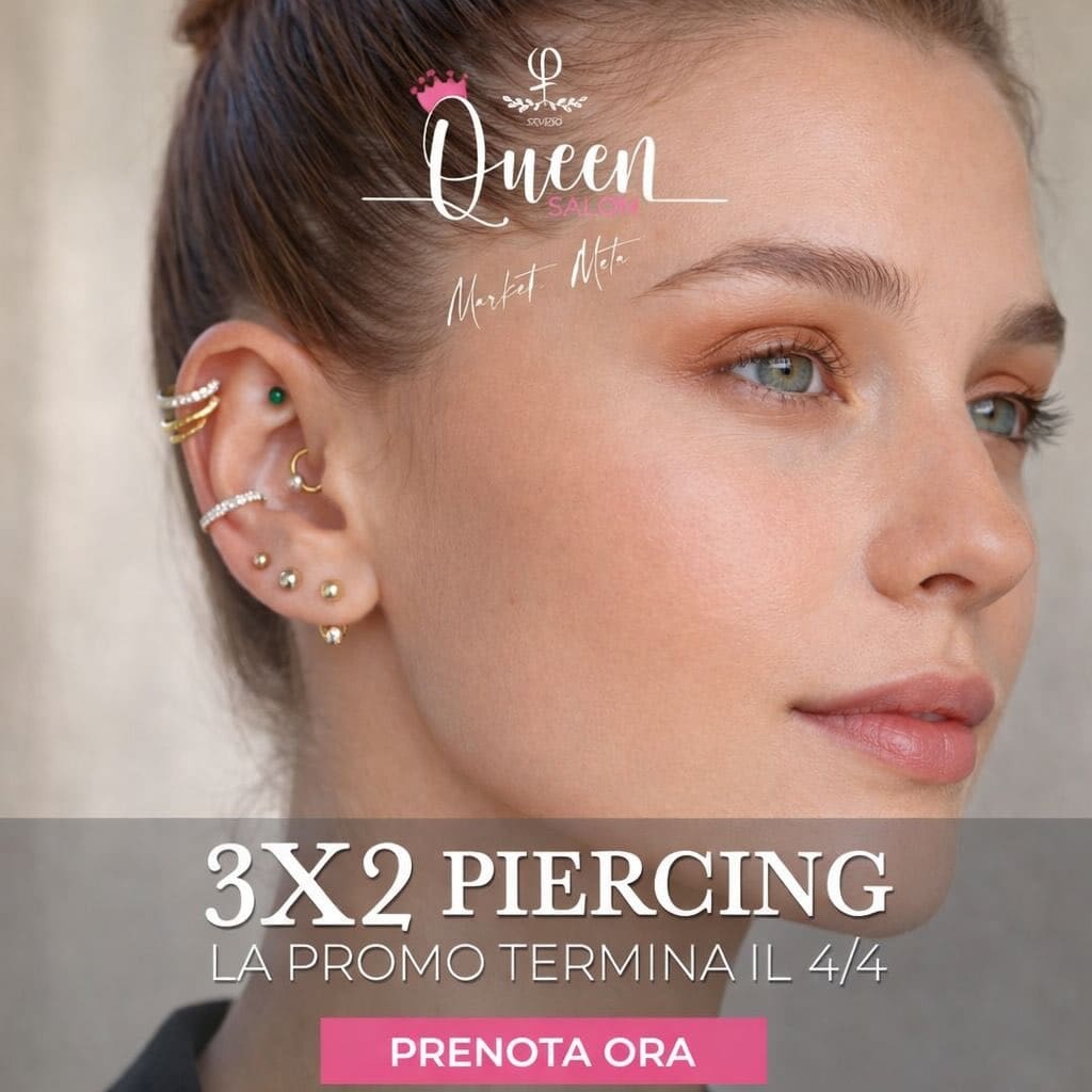 ✨ LA PROMO CONTINUA ✨

La nostra promo 3x2 PIERCING è stata prorogata fino a Pasqua 🐣

Scegli 3 piercing, ne paghi solo 2 💎
Il momento perfetto per creare il tuo look✨

ESEMPIO: MICRODERMAL 75 + NOSTRIL 50 + LOBO 40 = 125 [Anziché 165]

Il meno caro non lo paghi.

👉 per info e prenotazioni scrivici in DM o su whatsapp al 3200454875

Termini & Condizioni – Promo 3x2 Piercing

- La promozione consente di usufruire di 3 piercing al prezzo di 2, con applicazione sul servizio di minor valore.
- Offerta valida fino a Pasqua, esclusivamente su prenotazione e fino a esaurimento disponibilità.
- La promozione non è cumulabile con altre offerte in corso.
- Per i minori è richiesto il consenso di un genitore o tutore legale.
- La direzione si riserva il diritto di apportare modifiche o sospendere l’iniziativa senza preavviso. @queensalon_tattoo_seveso_mb 

#piercing #piercingseveso #promo #piercingmonza #piercingmilano