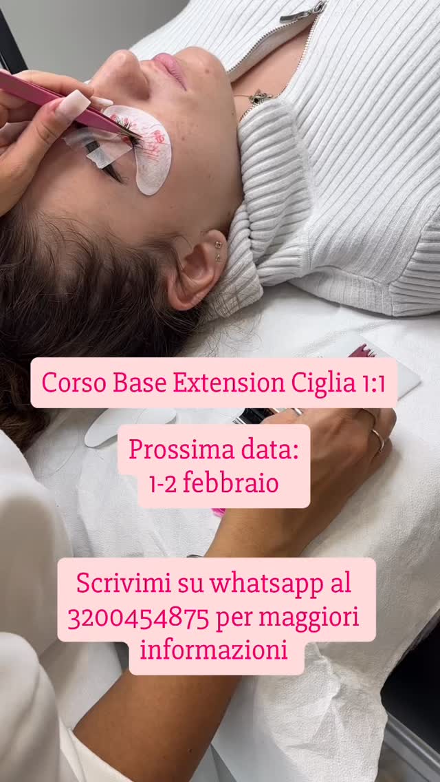✨ Nuova data corso base extension ciglia 1:1! ✨ 
Se vuoi imparare da zero e iniziare il tuo percorso nel mondo lash, il 1-2 febbraio ti aspetto! 
Posti limitati — scrivimi su whatsapp al 3200454875 per tutte le info! 💌

#corsobase #corsociglia #corsocigliamilano #corsocigliamonza #corsocigliamonzabrianza