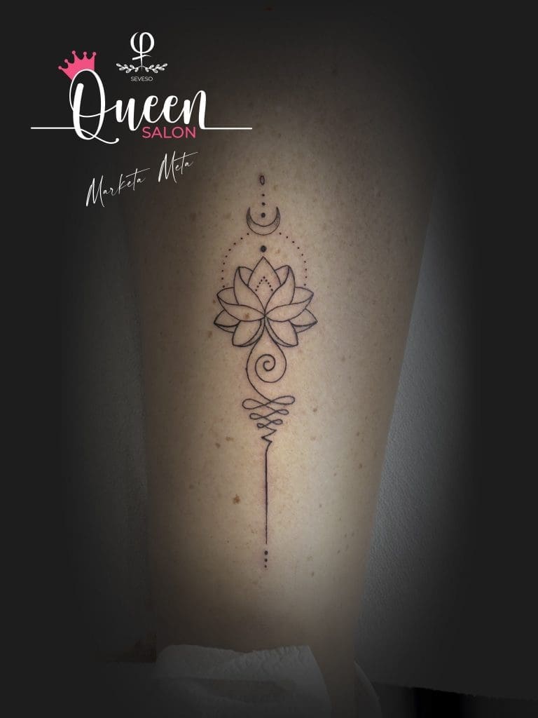 Fine line - tatuaggio Unalome